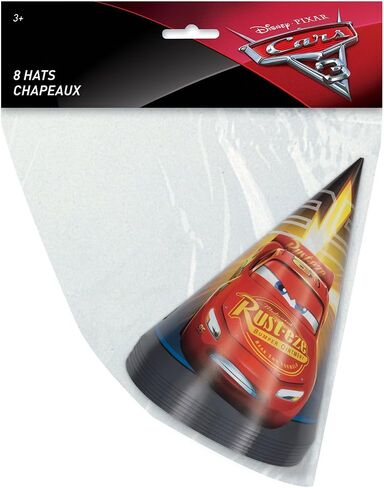 Unique Disney Cars 3 Movie Party Hats (Pack of 8) - Vibrant, Colorful & Sturdy - Perfect for Themed Birthday Parties & Celebrations in Saudi Arabia