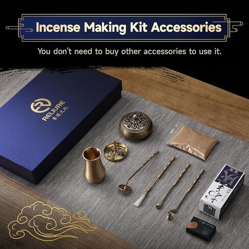 XINGZUAN Powder Incense Making Kit,Chinese Incense Burner Kit,Agarwood Incense Burner Kit,Powder Incense Burner Kit,Incense Burners Set(Incense Kit with Sandalwood Powder) in Kuwait