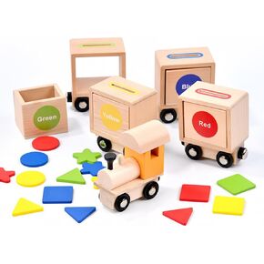 Wooden Train Toy, Digital Enlightenment Wooden Train, Number and Quantity Cognition, Montessori Toy, Suitable for Children 3-6 Years Old