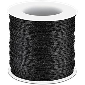 Black 110 Yards 0.8mm Nylon String Nylon Thread Wind Chime String Cord Tarred Twine Outdoor Thin String for Waist, Braided Bracelets, DIY Craft, Jewelry Making Beading Supplies Beading and Jewelry