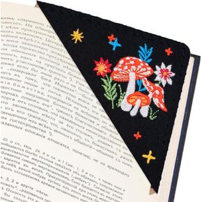 Anseal Personalied Hand Embroidered Corner Bookmark,Felt Friangle Page Stiched Handmade Bookmark,Unique Bee Bookmarks Book Accessories for Book Lovers for Rreading Lovers