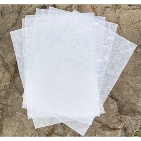 White Color 50 Sheets A4 Natural Fiber Mulberry Tree Mulberry Paper Sheets Art Tissue Washi Paper Design Craft Art Origami Suppliers Card Making DIY Crafts Printed easily! (White Color)