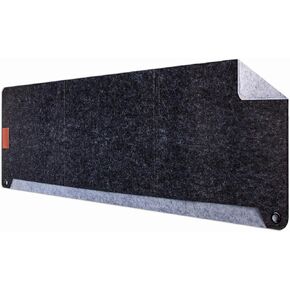 Felt Desk Pad (36'' X 12'') & PU Leather Mouse Pad, Store Document Felt Mat for Desk, Can Be Hung on The Wall as a Storage Bag, Suitable for Computer, Offices and Home, Wool Desk Mat, Felt Mouse Pad