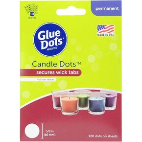 Glue Dots, Candle Dots, Double-Sided, 5/8", 120 Dots, Hot Wax Ready, Secure Candle Wick, Candle-Making, DIY Craft Glue Tape, Sticky Adhesive Glue Points, Clear
