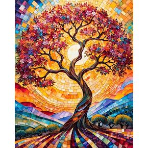 ldazao Landscape Adult Paint by Number Kits, Paint by Numbers Flowers,Flower Paint by Numbers Kit for Adults, DIY Canvas Oil Painting Paint by Number for Gift Home Wall Decor 16x20 Inch