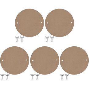 PATIKIL 5 Pack 12" Pottery Wheel Bats, 1/3" Thick Round Pottery Bat System, Pre Pin Holes 10" Apart with 1.2" Long Pin 304 Stainless Steel Screws for All Standard Pottery Wheels