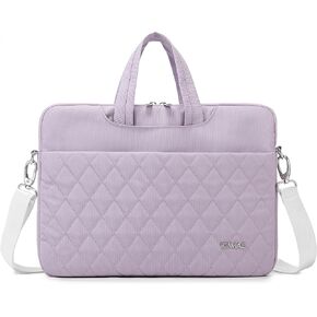 Kinmac Purple Embroider 360° Protective Laptop Shoulder Messenger Sleeve Briefcase case Bag For MacBook Pro/Air 13 inch,iPad Pro 12,MacBook 14 inch and 13 inch-14 inch Screen Laptop