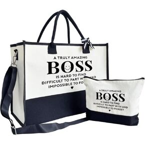 SUSZDOU Canvas Tote Bag With Zipper, Chaos Coordinator Canvas Bag, Canvas Tote Bag for Women, Travel Bag Gifts, Design Beach Tote for Her Women, Appreciation Gift for Colleague Teacher Leader HR Mom