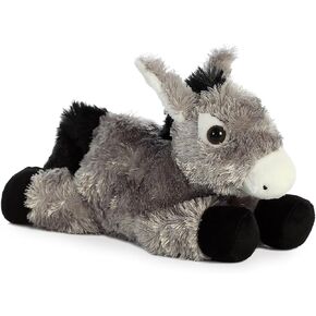 Aurora® Adorable Mini Flopsie™ Donkey Stuffed Animal - Playful Ease - Timeless Companions - Gray 8 Inches
