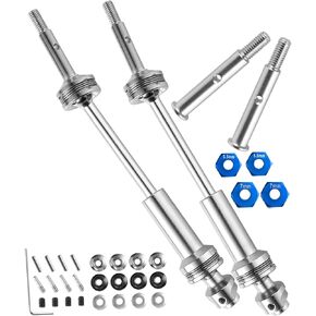 RC Upgrades Part Rear Drive Shaft CVD Front Axles for 1/10 Rustler VXL 2WD/Slash VXL 2WD/Stampede VXL 2WD/Hoss VXL 2WD, 2pcs Stainless Steel #45 Drive Shaft with Navy Blue Hex,Silver