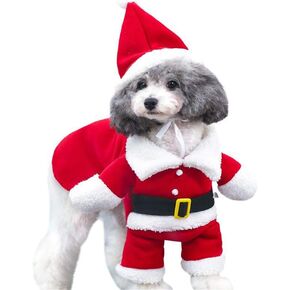 Pet Christmas Costumes Dog Cat Christmas Santa Suit Pet Cosplay Costumes (M)