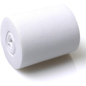 RERIVER 3 Inch Wide Heavy Knit Stretch Elastic Band 3 Yards Sewing Knit Elastic Spool, White