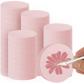 30PCS Pink Rubber Carving 2x2 inch Linoleum Blocks for Printmaking Small Round Linocut Block Pale Block Printing Supplies for Printmaking, Printing and Stamp Soft Rubber Crafts