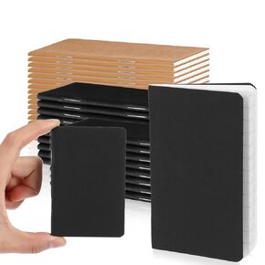 LLOUSSAK 38Pcs Pocket Notebook Mini Journal, 2.6" x 3.9" Bulk Softcover Pocket Notepad Small Kraft Paper Note Book Small Memo Pocket Book for Men Women(2 Colors)