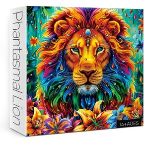Colorful Lion King Flower Jigsaw Puzzle 1000 Piece for Adult, Art Rainbow Animal Funny Jigsaw Puzzles, Nature Cool Aesthetic Puzzle