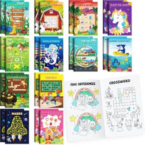BenLouis 72 pcs Mini Activity Books for Kids ages 4-8-12 Small Activity Books Party Favors Bulk Mazes Coloring and More for Classroom Travel Birthday Goodie Bag Gift Stuffer(Colorful)
