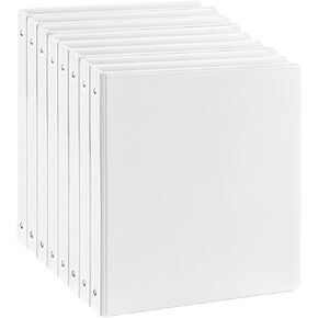 1 inch 3-Ring Binde with 2 Inside Pockets, Clear View Binder Holds 8.5'' x 11''US Letter Size Paper, 1“ Round Ring Binder for Office/Home/School Supply, 6 Pack (Assorted 6 Colors)