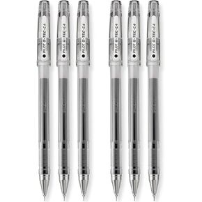 PILOT G-Tec-C Gel Ink Rolling Ball Pens, Ultra Fine Point (0.4mm), Black Ink, 6 PACK