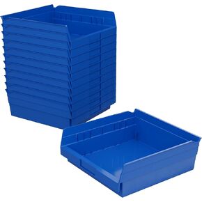 Akro-Mils 30170 Plastic Nesting Shelf Bin Box, (12-Inch x 11-Inch x 4-Inch), Blue, (12-Pack)