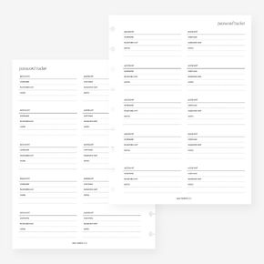 Classic Happy Planner Password Tracker Planner Insert Agenda Refill for 9-Discs Discbound Notebook 7 x 9.25