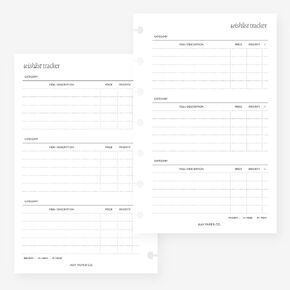 Mini Happy Planner Wishlist Planner Insert Agenda Refill for 7-Discs Notebook 4.6 x 7
