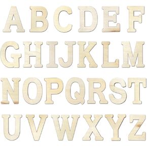 5 Inch 104 Pieces Wooden Unfinished Letters Wood Surface Alphabet Letters for Crafts Wall Decor