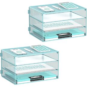 DALTACK 3 Tier Letter Tray Paper Organizer Mesh Metal Desk File Organizer for Home & Office, Black