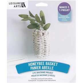 Leisure Arts Macrame Kit Honeybee Basket, Macrame Kits for Adults Beginners, Macrame Basket Kit, Macrame Beginners Kit, Macrame Kit, DIY Macrame Kit, Macrame Kit Beginner