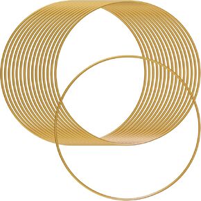 KEILEOHO 16 PCS 8 Inch Dream Catcher Hoops, Gold Floral Hoop, Metal Hoops for Crafts Floral Macrame Hoop for Macrame Wall Hanging, Wedding Decor, Dream Catcher