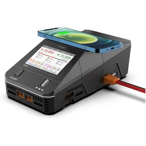 ToolkitRC Q6AC Charger AC 400W/DC 1000W 4CH Output Built-in 65W USB A/TYPEC Output LiPo 1-6S / NiMH 1-16S / PB 1-10S Charger, Black