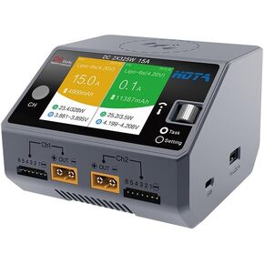 HOTA D6 Pro Lipo Battery Charger AC 200W DC 650W 15A Balance Charger with Phone Wireless Charging Dual Ports Smart Charger for RC Car RC Boat FPV Race Drone Parts for Lipo LiHv Nicd NiMH Battery