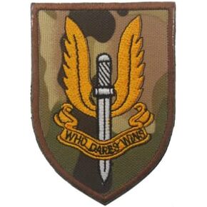 British Special Air Service SAS Who Dares Wins Embroidered Patches for Embroidery Cloth Patch Badge Hook & Loop Christmas Embroidered Patch