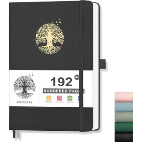 Christian Notebook Journal for Men, Vintage Leather Hardcover Notebook 320 Pages, Journal for Bible Study, Prayer, Travel, Gifts Set Includes Pen & Gift Box for Women Men Writers, 5.7"×8.3", Black