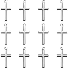 100 قطعة معدنية ذات سطح أملس جيب صغير متقاطع سحر صليب كبير المعلقات الخرز للرجال والنساء DIY سلسلة المفاتيح الدينية أساور قلادة صنع المجوهرات لوازم صياغة in Kuwait