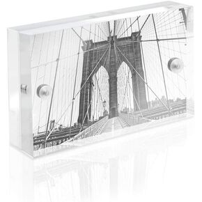 Isaac Jacobs Super Thick Acrylic Magnetic Block Frame, 5x7 Inches