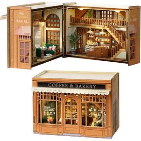 Miniature House Kit, Tiny House Kits DIY Flippable Wooden Crafts for Adults and Teens, 1:100 Sacle Mini Model Kits Mini Dollhouse Kit Best Birthday Gifts (Magical Fate)