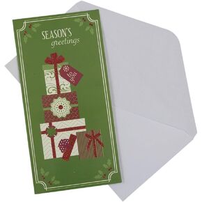 JAM Paper Christmas Money Cards & Matching Envelopes Set - Season's Greetings Gifts - 6/Pack