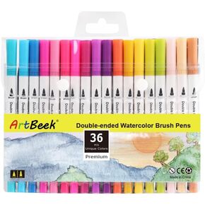 ArtBeek 120 Colors Watercolor Pens, Brush Markers with Fine & Brush Tip for Lettering, Drawing, Journaling, Note taking, Writing Books Bullet Journals Planners in Kuwait