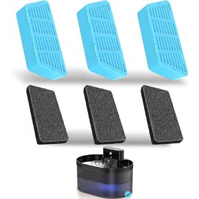 Replacement Cat Water Fountain Filters, 2.2L/74oz Automatic Pet Water Fountain Replacement Filters and Sponges(3 Pack)