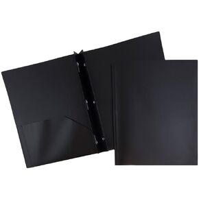 JAM PAPER Plastic Color POP Folders - 2 Pocket Durable Folders with Metal Prongs Fastener Clasps - Green - 6/Pack