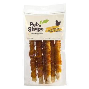 Pet 'n Shape Chik 'n Hide Twist - Chicken Wrapped Rawhide Natural Dog Treats, Large, 6 Count