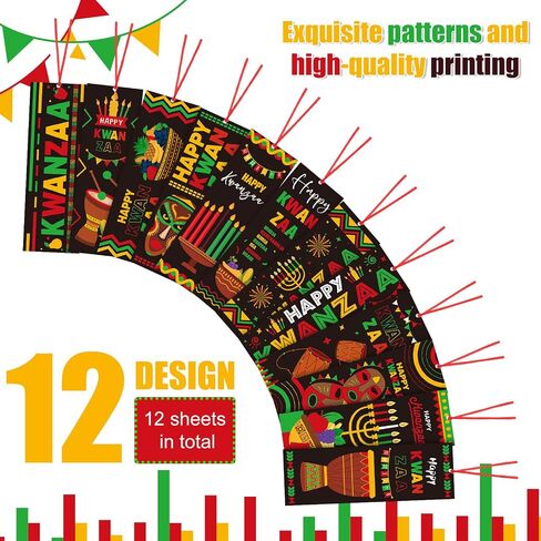 240 قطعة من علامات Kwanzaa المرجعية مع شريط Happy Kwanzaa علامات صفحة مزدوجة الجوانب ملحقات القراءة التراثية الأفريقية لمحبي الكتب احتفالات مهرجان Kwanzaa للعطلات in Saudi Arabia