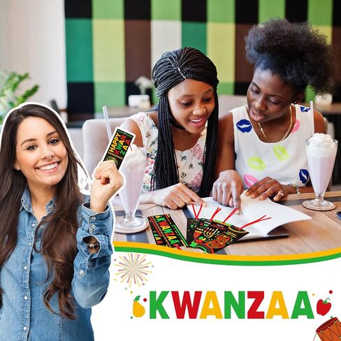 240 قطعة من علامات Kwanzaa المرجعية مع شريط Happy Kwanzaa علامات صفحة مزدوجة الجوانب ملحقات القراءة التراثية الأفريقية لمحبي الكتب احتفالات مهرجان Kwanzaa للعطلات in Saudi Arabia