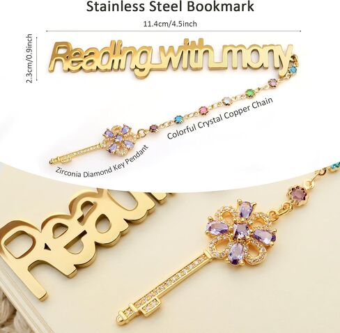 Metal Bookmark Cute Book Accessories Gifts for Women Teacher Readers Book Lovers for Christmas Mother's Day (Merry Christmas Gold) in Saudi Arabia