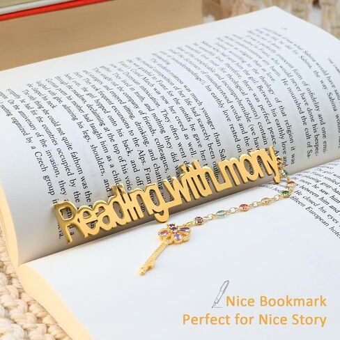 Metal Bookmark Cute Book Accessories Gifts for Women Teacher Readers Book Lovers for Christmas Mother's Day (Merry Christmas Gold) in Saudi Arabia