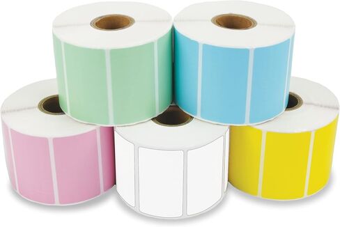 Spartan Industrial 2.25" X 1.25" Direct Thermal Blue Labels | Perforated Barcode Address Stickers - Works with Rollo, Zebra, MUNBYN Desktop Printers - 2 Rolls, 1000/Roll in Kuwait
