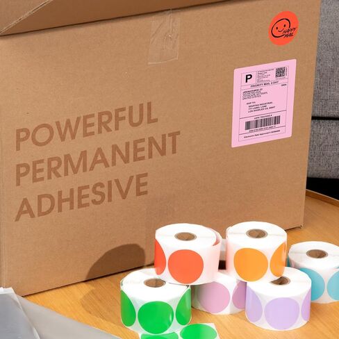 Spartan Industrial 2.25" X 1.25" Direct Thermal Blue Labels | Perforated Barcode Address Stickers - Works with Rollo, Zebra, MUNBYN Desktop Printers - 2 Rolls, 1000/Roll in Kuwait