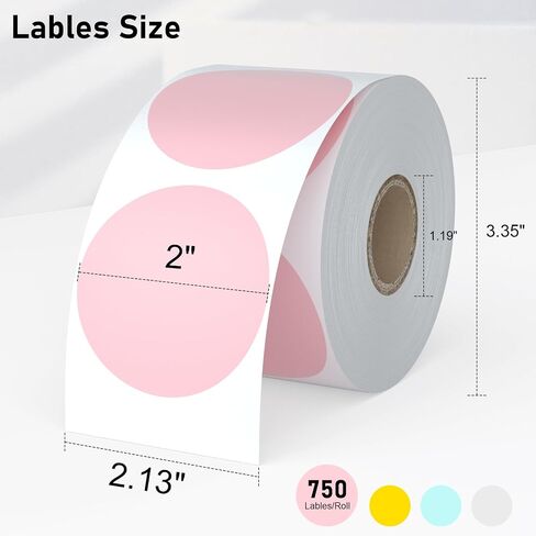 2" Circle Direct Thermal Labels, Thermal Printer Labels for Name Tag, DIY, QR Code, Self-Adhesive Address Shipping Stickers, Green Circle Sticker Labels Compatible with Zebra, Rollo, MUNBYN,750Lables in Saudi Arabia