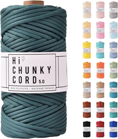 PLY-BR 5mm x 53 Yard Craft Soft Pure Braided Polyester Macrame Rope Cord Yarn / 04-Ivory in Kuwait