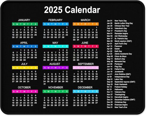لوحة ماوس تقويم 2025، لوحة ماوس مربعة للعام الجديد 2025، ظهر مطاطي مضاد للانزلاق، حواف مخيطة، سطح أملس، للألعاب، المكتب، الكمبيوتر المحمول، الكمبيوتر، 8 × 10 بوصة، هدية لوازم المكتب للعام الجديد in Kuwait